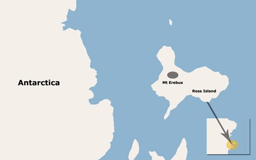 mt erebus antarctica map